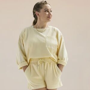 Calia Yellow Heavyweight Cotton Oversized Top